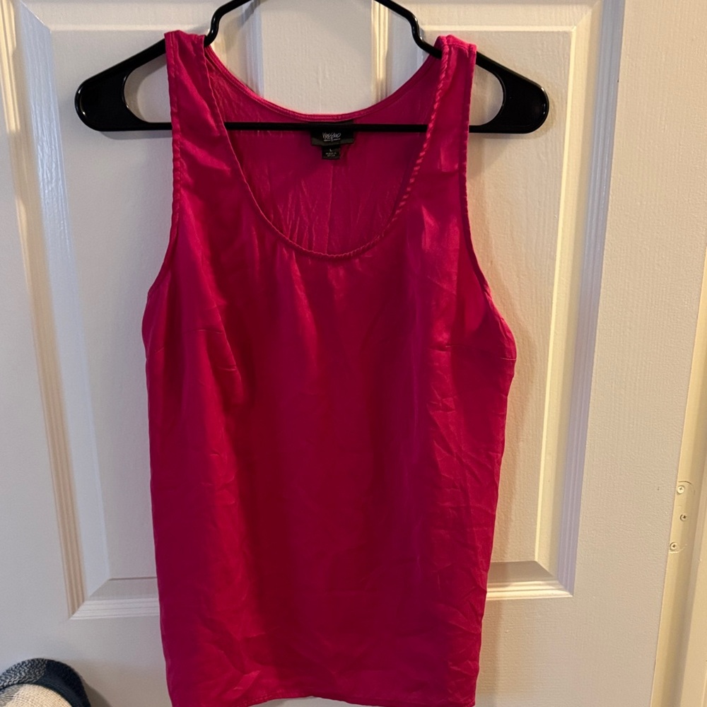 Mossimo Supply Co. Bright Pink Satin-Look Tank